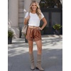 image:imageEkouaer Womens Silk Satin Shorts 2026 Lace Trim Micro Mini Satin Shorts Y2K Casual Pajama Short Summer Lounge ShortsBrown