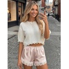 image:imageEkouaer Womens Silk Satin Shorts 2026 Lace Trim Micro Mini Satin Shorts Y2K Casual Pajama Short Summer Lounge ShortsChampagne
