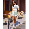 image:imageEkouaer Womens Silk Satin Shorts 2026 Lace Trim Micro Mini Satin Shorts Y2K Casual Pajama Short Summer Lounge ShortsLight Green