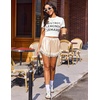 image:imageEkouaer Womens Silk Satin Shorts 2026 Lace Trim Micro Mini Satin Shorts Y2K Casual Pajama Short Summer Lounge ShortsLight Yellow