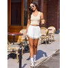 image:imageEkouaer Womens Silk Satin Shorts 2026 Lace Trim Micro Mini Satin Shorts Y2K Casual Pajama Short Summer Lounge ShortsWhite