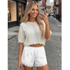 image:imageEkouaer Womens Silk Satin Shorts 2026 Lace Trim Micro Mini Satin Shorts Y2K Casual Pajama Short Summer Lounge ShortsWhite