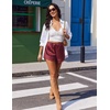image:imageEkouaer Womens Silk Satin Shorts 2026 Lace Trim Micro Mini Satin Shorts Y2K Casual Pajama Short Summer Lounge ShortsWine Red