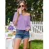 image:imageEkouaer Womens Sleepshirt Deep V Neck Nightgown Batwing Nightshirt Oversized SleepwearLight Purple