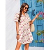 image:imageEkouaer Womens Sleepshirts Satin Silk Nightgown Short Sleeve Sleepwear Casual Print Sleepdress Boyfriend Pajamas NightshirtApricot Teddy