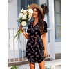 image:imageEkouaer Womens Sleepshirts Satin Silk Nightgown Short Sleeve Sleepwear Casual Print Sleepdress Boyfriend Pajamas NightshirtBlack With Butterflies