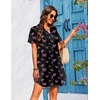 image:imageEkouaer Womens Sleepshirts Satin Silk Nightgown Short Sleeve Sleepwear Casual Print Sleepdress Boyfriend Pajamas NightshirtBlack With Butterflies