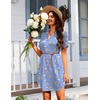 image:imageEkouaer Womens Sleepshirts Satin Silk Nightgown Short Sleeve Sleepwear Casual Print Sleepdress Boyfriend Pajamas NightshirtBlue Teddy