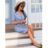 image:imageEkouaer Womens Sleepshirts Satin Silk Nightgown Short Sleeve Sleepwear Casual Print Sleepdress Boyfriend Pajamas NightshirtBlue Teddy