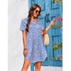 image:imageEkouaer Womens Sleepshirts Satin Silk Nightgown Short Sleeve Sleepwear Casual Print Sleepdress Boyfriend Pajamas NightshirtBlue Teddy
