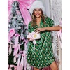 image:imageEkouaer Womens Sleepshirts Satin Silk Nightgown Short Sleeve Sleepwear Casual Print Sleepdress Boyfriend Pajamas NightshirtGreen Teddy