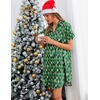 image:imageEkouaer Womens Sleepshirts Satin Silk Nightgown Short Sleeve Sleepwear Casual Print Sleepdress Boyfriend Pajamas NightshirtGreen Teddy