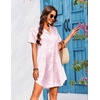 image:imageEkouaer Womens Sleepshirts Satin Silk Nightgown Short Sleeve Sleepwear Casual Print Sleepdress Boyfriend Pajamas NightshirtPink Leopard