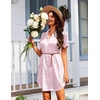 image:imageEkouaer Womens Sleepshirts Satin Silk Nightgown Short Sleeve Sleepwear Casual Print Sleepdress Boyfriend Pajamas NightshirtPink Leopard