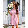 image:imageEkouaer Womens Sleepshirts Satin Silk Nightgown Short Sleeve Sleepwear Casual Print Sleepdress Boyfriend Pajamas NightshirtPink Teddy