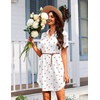image:imageEkouaer Womens Sleepshirts Satin Silk Nightgown Short Sleeve Sleepwear Casual Print Sleepdress Boyfriend Pajamas NightshirtWhite With Cherry