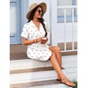 image:imageEkouaer Womens Sleepshirts Satin Silk Nightgown Short Sleeve Sleepwear Casual Print Sleepdress Boyfriend Pajamas NightshirtWhite With Cherry