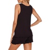 image:imageEkouaer Womens Sleeveless Pajamas Set Casual Sleepwear Soft Pj Sets Tank Top and Shorts 2 Piece Loungewear for Summer SXXLBlack