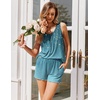 image:imageEkouaer Womens Sleeveless Pajamas Set Casual Sleepwear Soft Pj Sets Tank Top and Shorts 2 Piece Loungewear for Summer SXXLBlue Branches