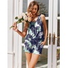 image:imageEkouaer Womens Sleeveless Pajamas Set Casual Sleepwear Soft Pj Sets Tank Top and Shorts 2 Piece Loungewear for Summer SXXLBlue Green Tie Dye