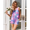 image:imageEkouaer Womens Sleeveless Pajamas Set Casual Sleepwear Soft Pj Sets Tank Top and Shorts 2 Piece Loungewear for Summer SXXLBlue Pink Tie Dye