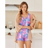 image:imageEkouaer Womens Sleeveless Pajamas Set Casual Sleepwear Soft Pj Sets Tank Top and Shorts 2 Piece Loungewear for Summer SXXLBlue Pink Tie Dye