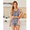 image:imageEkouaer Womens Sleeveless Pajamas Set Casual Sleepwear Soft Pj Sets Tank Top and Shorts 2 Piece Loungewear for Summer SXXLCoffee