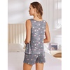 image:imageEkouaer Womens Sleeveless Pajamas Set Casual Sleepwear Soft Pj Sets Tank Top and Shorts 2 Piece Loungewear for Summer SXXLCoffee