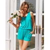 image:imageEkouaer Womens Sleeveless Pajamas Set Casual Sleepwear Soft Pj Sets Tank Top and Shorts 2 Piece Loungewear for Summer SXXLDark Cyan