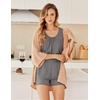 image:imageEkouaer Womens Sleeveless Pajamas Set Casual Sleepwear Soft Pj Sets Tank Top and Shorts 2 Piece Loungewear for Summer SXXLDark Grey