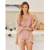 image:imageEkouaer Womens Sleeveless Pajamas Set Casual Sleepwear Soft Pj Sets Tank Top and Shorts 2 Piece Loungewear for Summer SXXLDusty Pink