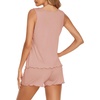 image:imageEkouaer Womens Sleeveless Pajamas Set Casual Sleepwear Soft Pj Sets Tank Top and Shorts 2 Piece Loungewear for Summer SXXLDusty Pink