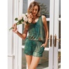 image:imageEkouaer Womens Sleeveless Pajamas Set Casual Sleepwear Soft Pj Sets Tank Top and Shorts 2 Piece Loungewear for Summer SXXLGreen Flower