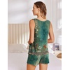 image:imageEkouaer Womens Sleeveless Pajamas Set Casual Sleepwear Soft Pj Sets Tank Top and Shorts 2 Piece Loungewear for Summer SXXLGreen Flower