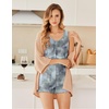 image:imageEkouaer Womens Sleeveless Pajamas Set Casual Sleepwear Soft Pj Sets Tank Top and Shorts 2 Piece Loungewear for Summer SXXLGrey Tie Dye
