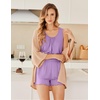 image:imageEkouaer Womens Sleeveless Pajamas Set Casual Sleepwear Soft Pj Sets Tank Top and Shorts 2 Piece Loungewear for Summer SXXLLavender