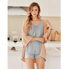 image:imageEkouaer Womens Sleeveless Pajamas Set Casual Sleepwear Soft Pj Sets Tank Top and Shorts 2 Piece Loungewear for Summer SXXLLight Grey