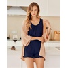 image:imageEkouaer Womens Sleeveless Pajamas Set Casual Sleepwear Soft Pj Sets Tank Top and Shorts 2 Piece Loungewear for Summer SXXLNavy Blue