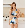 image:imageEkouaer Womens Sleeveless Pajamas Set Casual Sleepwear Soft Pj Sets Tank Top and Shorts 2 Piece Loungewear for Summer SXXLOrange Blue Flower