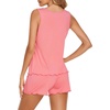 image:imageEkouaer Womens Sleeveless Pajamas Set Casual Sleepwear Soft Pj Sets Tank Top and Shorts 2 Piece Loungewear for Summer SXXLPink