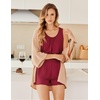 image:imageEkouaer Womens Sleeveless Pajamas Set Casual Sleepwear Soft Pj Sets Tank Top and Shorts 2 Piece Loungewear for Summer SXXLWine Red