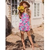 image:imageEkouaer Womens Summer Casual Sleeveless Rompers 2026 Floral Loose Shorts Overalls Adjustable Boho Jumpsuits with PocketsPink Floral