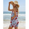 image:imageEkouaer Womens Summer Casual Sleeveless Rompers 2026 Floral Loose Shorts Overalls Adjustable Boho Jumpsuits with PocketsRed Floral