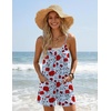 image:imageEkouaer Womens Summer Casual Sleeveless Rompers 2026 Floral Loose Shorts Overalls Adjustable Boho Jumpsuits with PocketsRed Floral