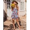 image:imageEkouaer Womens Summer Casual Sleeveless Rompers 2026 Floral Loose Shorts Overalls Adjustable Boho Jumpsuits with PocketsRed Floral