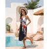 image:imageEkouaer Womens Swimsuit Beach Cover Up Dress Spaghetti Strap V Neck Swimwear A Line 2026 Bathing Suit Coverups with PocketsFlower Lotus