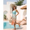 image:imageEkouaer Womens Swimsuit Beach Cover Up Dress Spaghetti Strap V Neck Swimwear A Line 2026 Bathing Suit Coverups with PocketsGradient Coconut Tree
