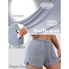 image:imageEkouaer Womens Waffle Knit Pajama Shorts Soft Drawstring Lounge bottoms Casual Workout Shorts with PocketsBlue