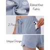 image:imageEkouaer Womens Waffle Knit Pajama Shorts Soft Drawstring Lounge bottoms Casual Workout Shorts with PocketsDark Grey