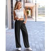 image:imageEkouaer Womens Wide Leg Pants for Women Elastic Waist Womens Casual Palazzo Pants Soft Comfy Pajama Pants with PocketsBlack